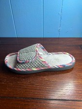 Isotoner Women's Popcorn Microterry Slide Slippers XL 9.5-10 Machine Washable