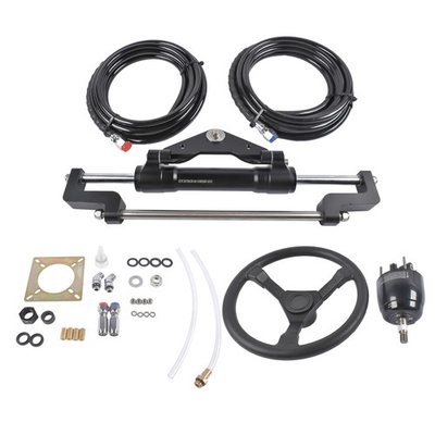 #ad 468 KGF Complete Marine Hydraulic Steering System w 2* 14ft Hoses Up to 300HP $386.05