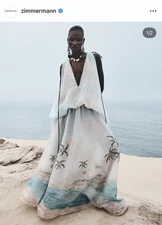 Zimmermann Illuminate Dress Gown $3000 Never Worn NWT Sz 1 Sm med silk linen