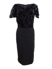 Ralph Lauren Womens Dalen Floral Cocktail Dress, Black, 4