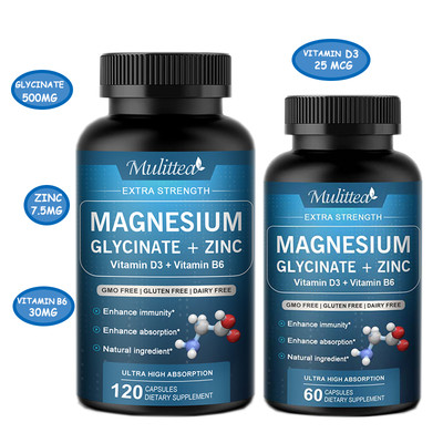 Magnesium Glycinate 500MG Supplement Support Bone Heart Muscle Nerve Health US