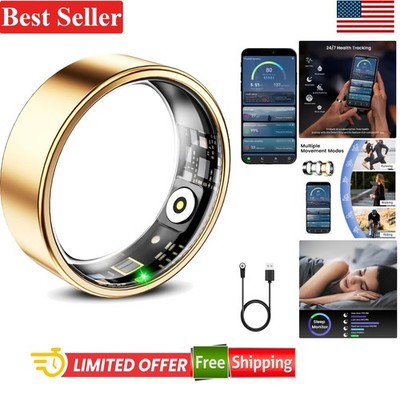 Elegant Rose Gold Smart Ring - Long Battery Life, Waterproof & Health Tracking