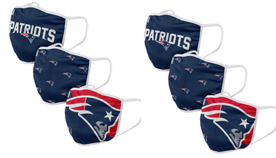 New England Patriots FOCO NFL Adult Face Mask 6 Pack