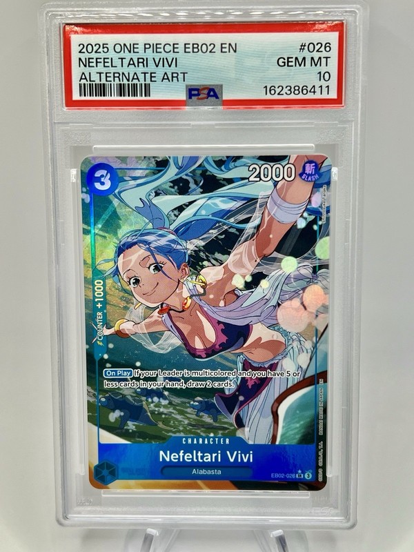 2025 One Piece Anime 25th Collection Nefeltari Vivi Alt Art SR EB02-026 PSA 10