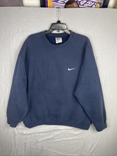 Vintage Nike Sweater Mens XL Navy Long Sleeve Crewneck Made In USA Sweatshirt