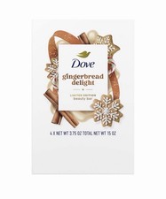 Dove Limited Edition Holiday Treat Bar Soap Gingerbread Delight 3.75oz x 4 BARS