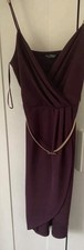 Purple MIDI Dress Gold Belt Detailing