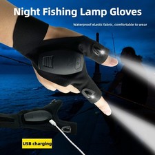 Outdoor LED Fishing Half-Finger Gloves Sports Lighting Rechargeable Gloves
