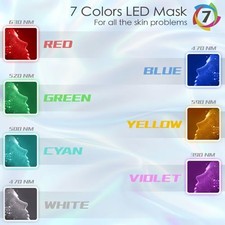 HXDZFX LED FACIAL LIGHT THERAPY MASK-LED FACE MASK LIGHT THERAPY, 7 LED - WHITE