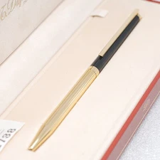 ST DUPON Classic Black Lacquer Gold Plate Combination Ballpoint Pen Twist Type