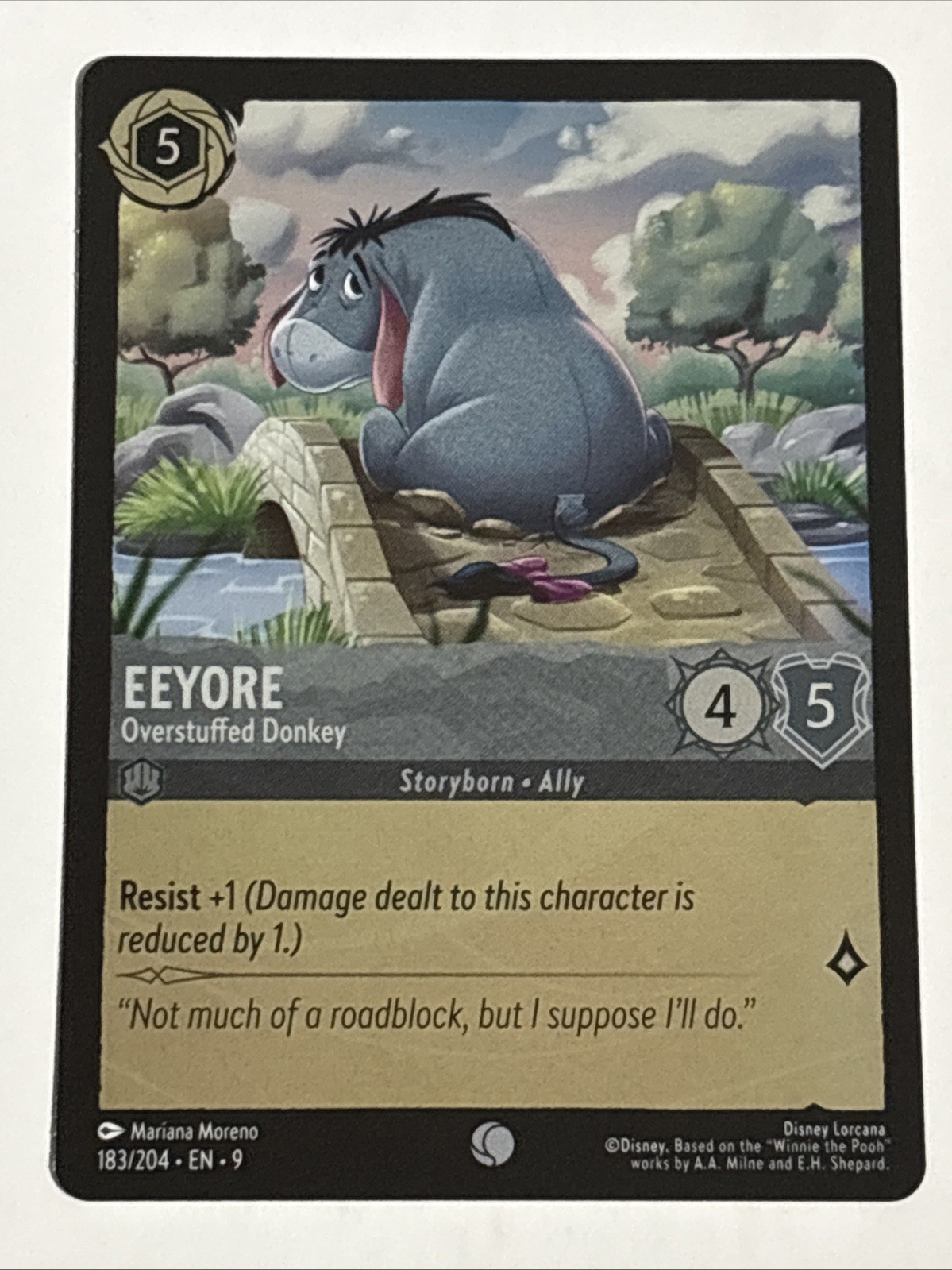 Disney Lorcana Fabled Eeyore Overstuffed Donkey Cold Foil 183/204 NM