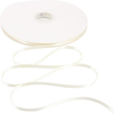 Solid Color Satin Ribbon 1/4 Inch X 100 Yards Roll Antique White Double Faced fo