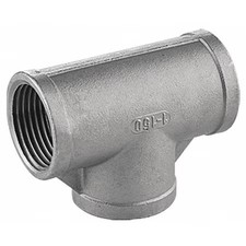 1-1/2" Fnpt 316 Ss Threaded Tee, 60Te111n112
