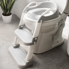 Jool Baby Potty Training Seat with 2 Step Ladder for Toddlers - Splash Gray