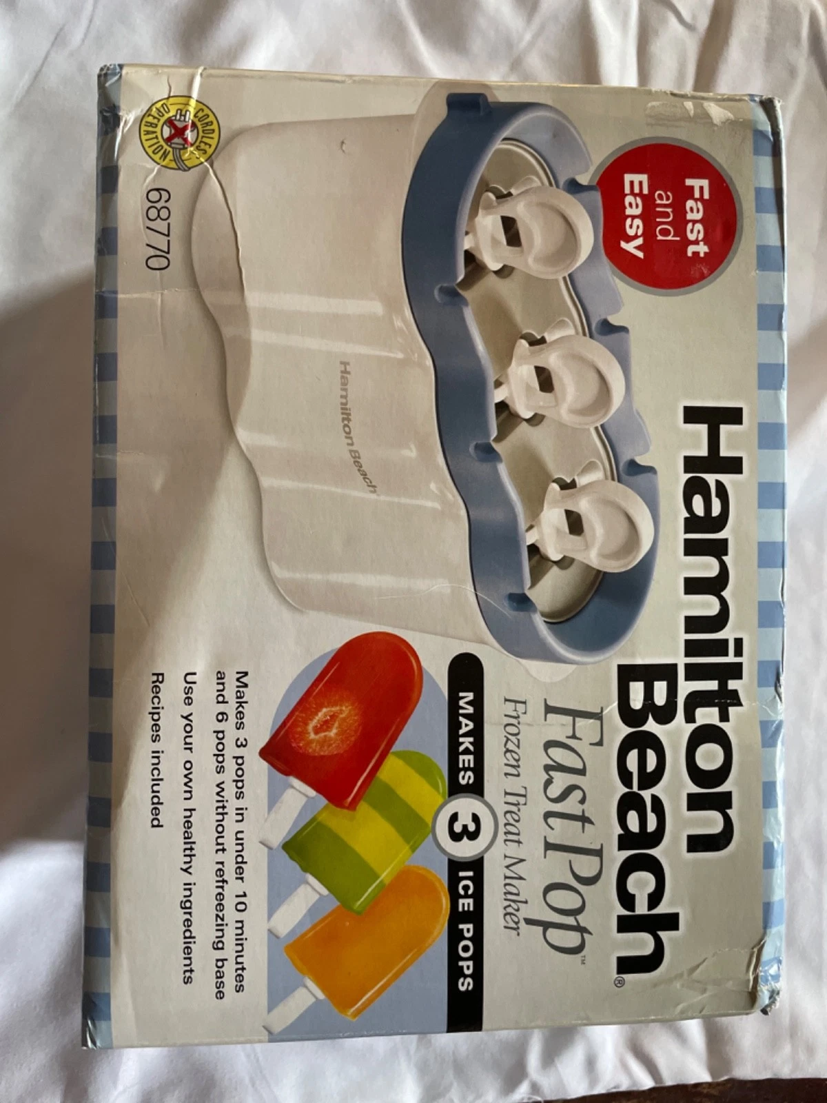 Hamilton Beach Fast Pop Frozen Treat Maker Unopened Cordless Operation 68770