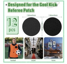 Chengu 12 Pairs Referee Patch Hook and Loop Dots 3 Inch Self Sticky Circle Round