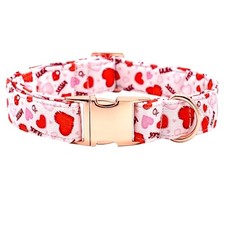Valentine's Day Dog Collars, Heart Pet Collar Dog Medium Pack of 1 Pink Heart