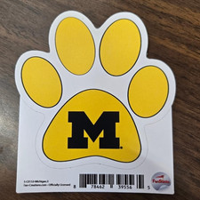 2 stickers University Of Michigan Wolverines Paw with Michigan Logo