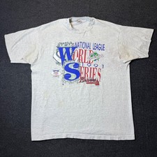 Vintage 1991 T-Shirt Mens XXL Gray World Series Atlanta Braves Made in USA