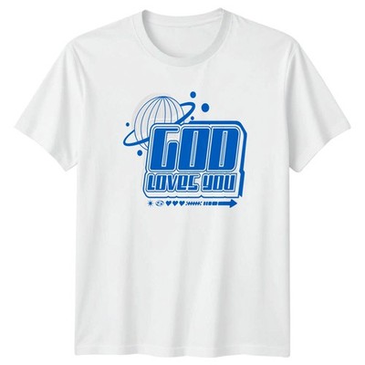 Gott liebt dich T-Shirt Y2K Ästhetisch Christlich Glaube Religiös Feiertag Geschenk