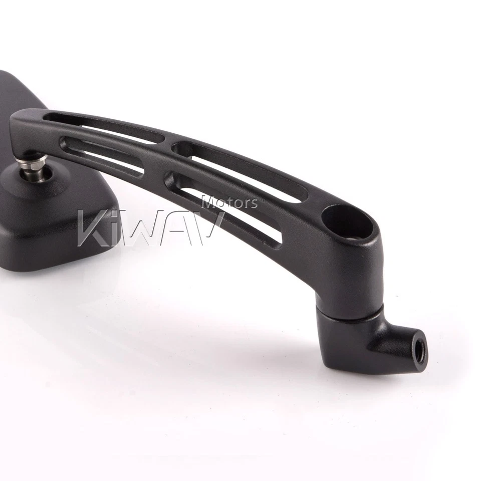 Espejos retrovisores clásicos MX negros para moto CNC aluminio universal Magazi Foto 4 de 4
