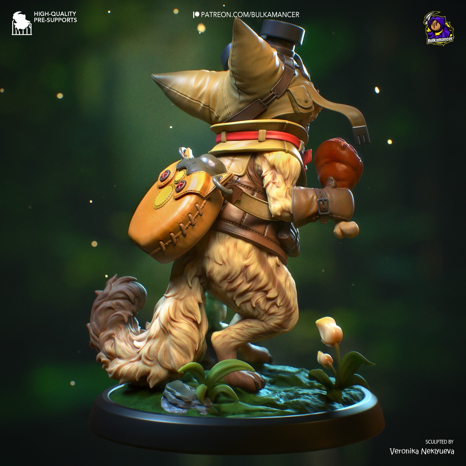 Figurine Palico & Toad Monster Hunter 13,7cm par Bulkamancer non peint
