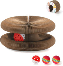 Magic Organ Cat Scratcher Board with 3 Balls, Foldable Recyclable Accordion Cats