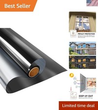 Window Film One Way Daytime Privacy Heat Control Anti UV Non-Adhesive Reflect...