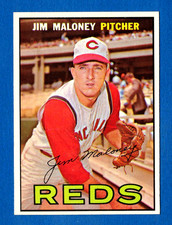 1967 TOPPS #80 JIM MALONEY CINCINNATI REDS CARD -- NR MINT