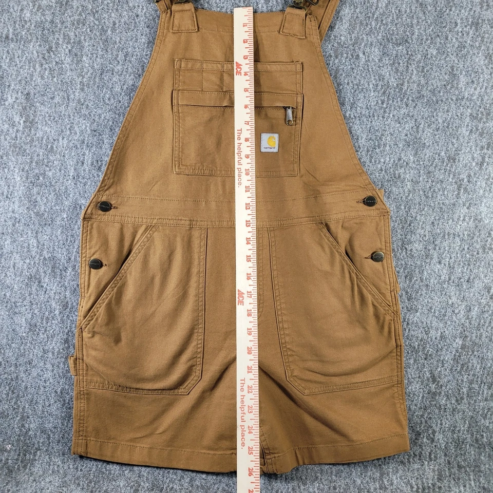 Carhartt Womens Brown Overalls Shorts BS5268-W Workwear Utility Carpenter Size S - Image 3 of 4
