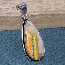 Bumble Bee Jasper 925 Silver Plated Pendant 2
