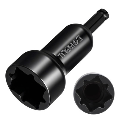 Upgraded 7/16'' Impact Drill Bit Socket Wrench 2-in-1 Square Nut Remover 4-Poi...