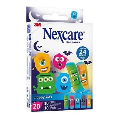 Nexcare happy kids Pflasterstrips Monster 2 Größen · 20 St · PZN 16319169