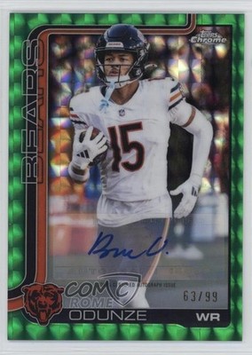2025 Topps Chrome Green Geometric Refractor 63/99 Rome Odunze #BA-RO Auto 1j9t