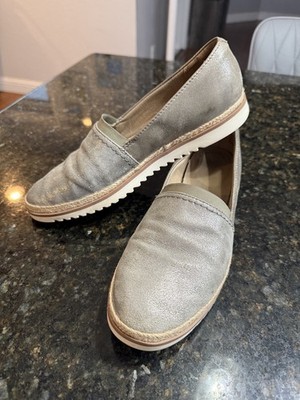 Clarks Womens Serena Paige Metallic Leather Casual Flats Size 9