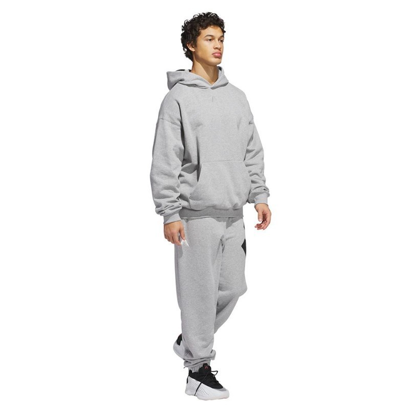 Adidas Anthony Edwards Believe That Foudation Fleece Pants Medium Grey JC7848 thumbnail 5