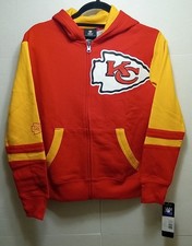 Kansas City Chiefs NFL Team Apparel LS Full Zip Hoodie Youth M 10/12 