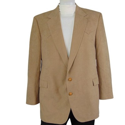 Vintage Suede Leather Western Style Blazer Men s 48L Tan J. Canfield