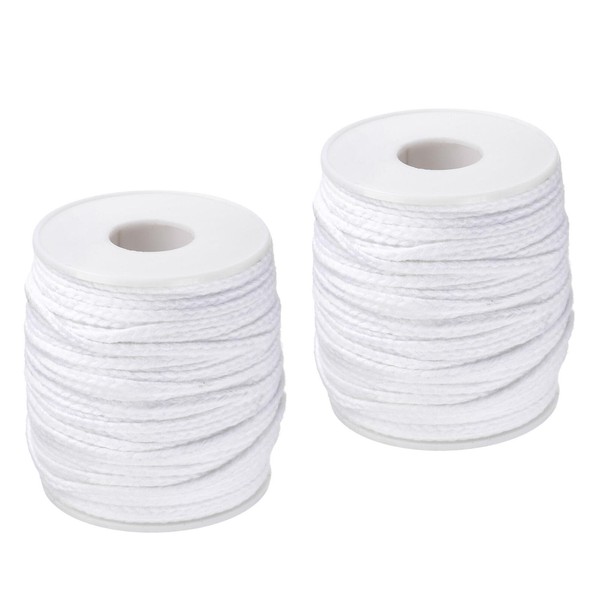 2 Stk Geflochtener Kerzendocht Baumwolle 50 Ply 200 Fuß Lange 3Mm Flach Breit-image