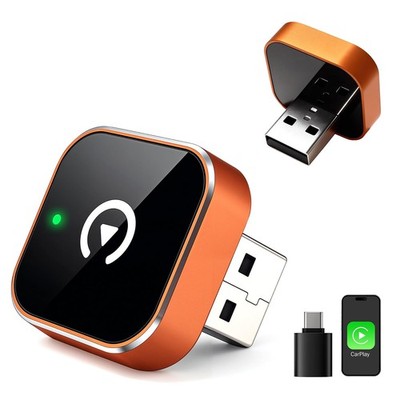 Wireless CarPlay Adapter 2026 Upgrade - Kompatibel mit Apple iPhone Orange 
