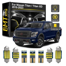 14pcs Interior LED Light Bulbs Map Dome For Nissan Titan 2016-2023 White