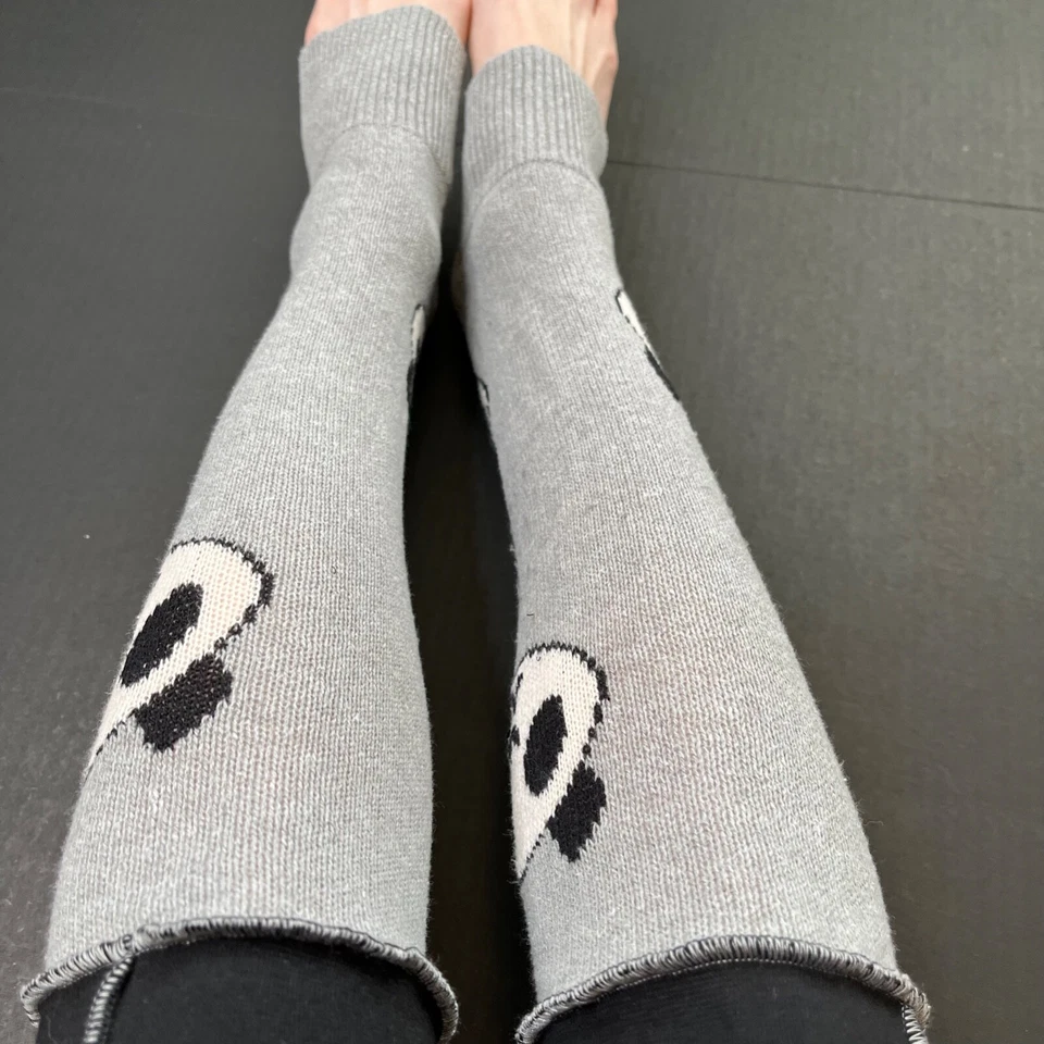 Свитер ноги подогреватели серый панда вязаный колена носки черный чехол животных печати женщин - Изображение 4 из 4