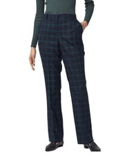 Vtg 90s Women  s Wool Tartan Plaid Pants Trousers Green Lined Sz 10 Career Formal