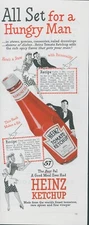 1948 Heinz Tomato Ketchup Hungry Man Recipes Stew Hash Vintage Print Ad AH1