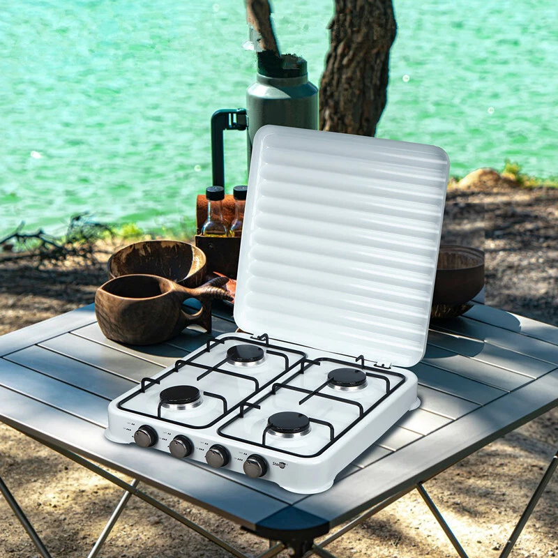 Portable Gas Stove 4 Burner Desktop Cooker Outdoor Camping Caravan Cooktop LPG - Picture 10 of 15