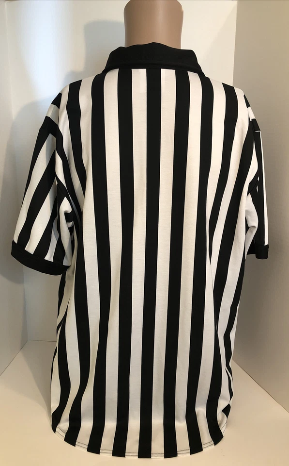 Ropa deportiva de trabajo en equipo para hombre camiseta de árbitro blanca y negra talla XL Foto 3 de 4