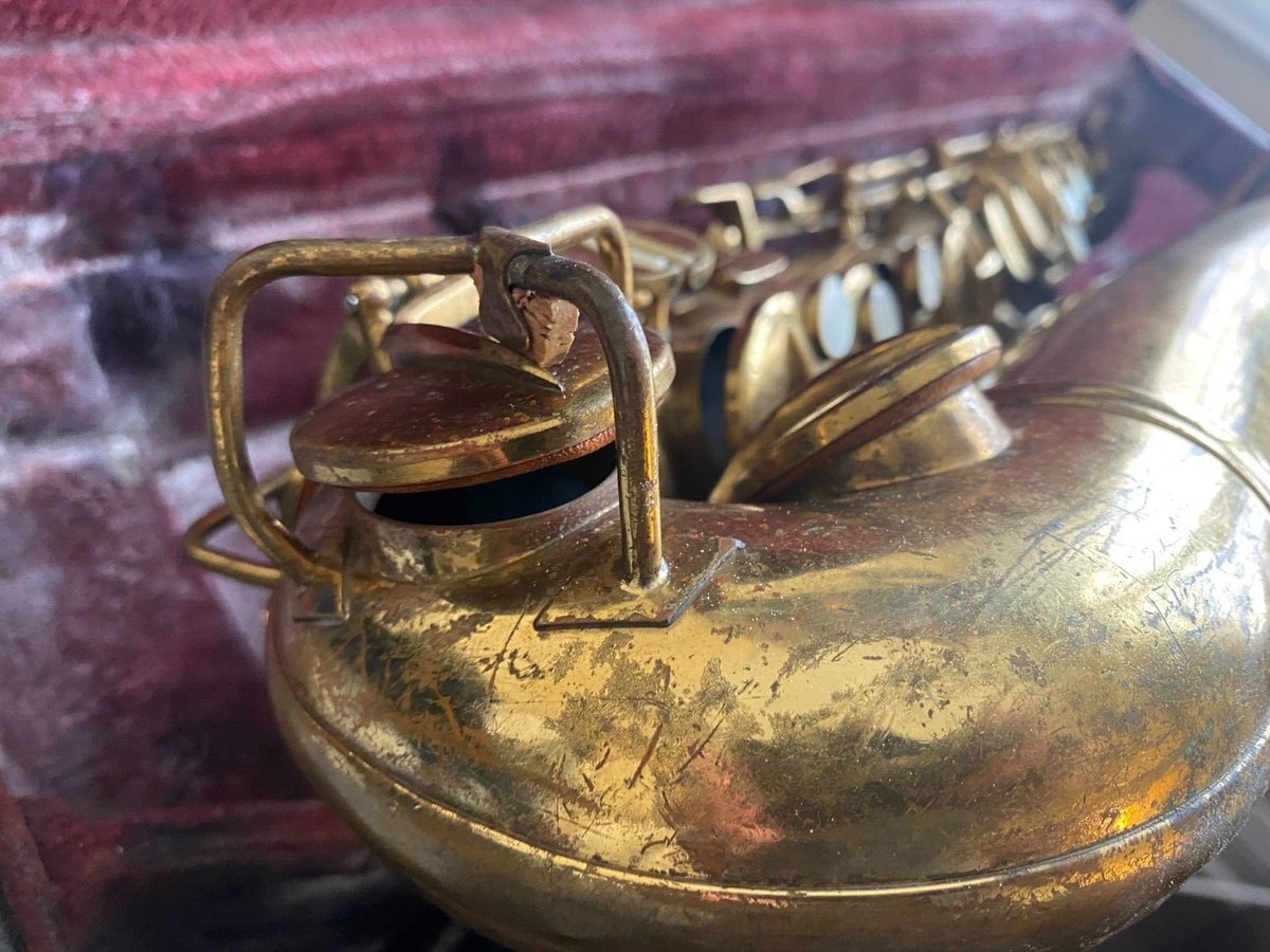 PAN AMERICAN ELKHART USA SAXOPHONE LACQUERED BRASS NEEDS WORK | eBay