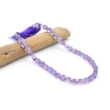 Amazing Amethyst Box Shape Beads Handmade Cube Loose Gemstone 4.5-6 MM 10"