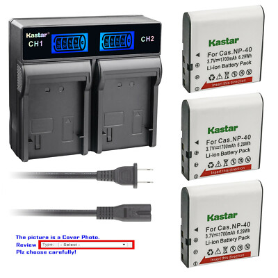 Kastar Battery LCD Rapid Charger for HP  V5560AU & BENQ Dli-202 DLi202 Camera