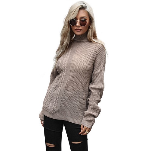 New Pullover Loose Knit Solid Color 